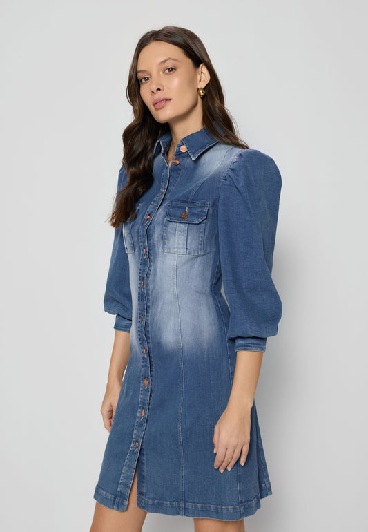 Niebieska sukienka jeansowa mini NIGANA