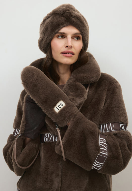 Kakaowe rękawiczki z futerka ROKKA