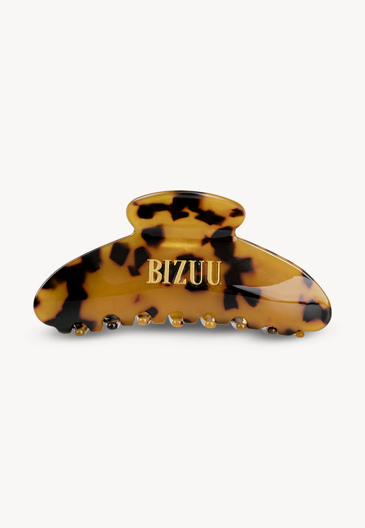 Szylkretowa, elegancka klamra do włosów ROAR z logo Bizuu.