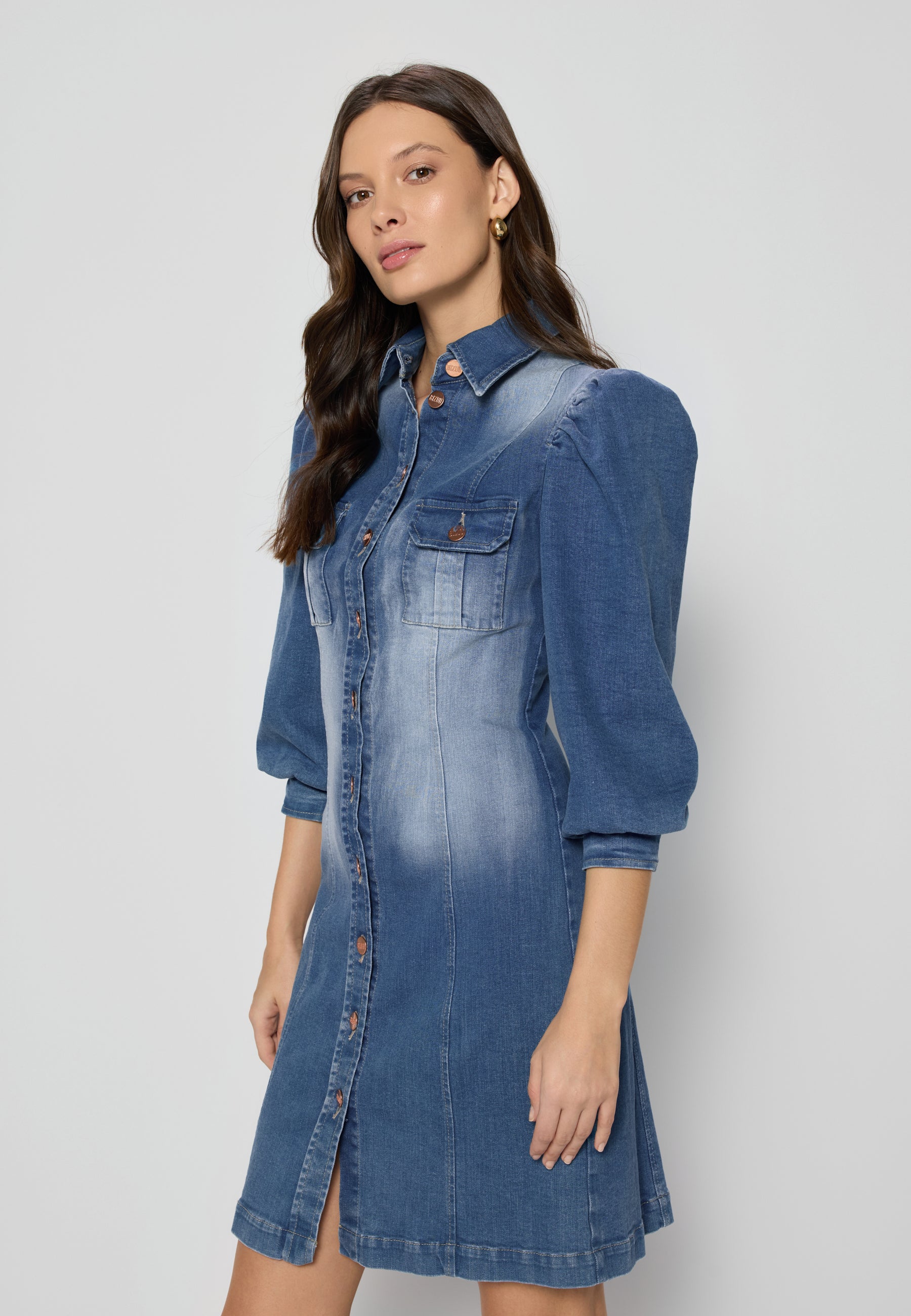 Niebieska sukienka jeansowa mini NIGANA