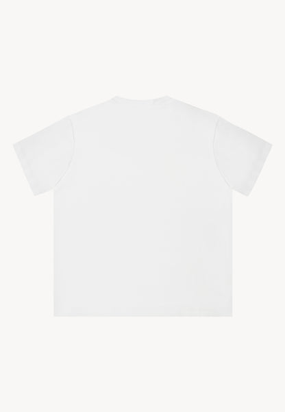 Klasyczny kremowy T-shirt z logo TISHALLE