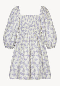 Kremowa sukienka mini w autorski print ALMAR