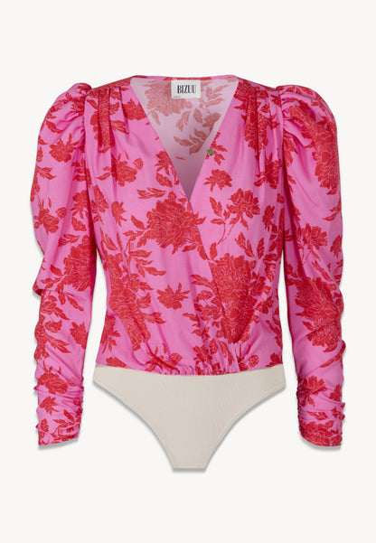 Różowe body w kwiatowy print ALIBA