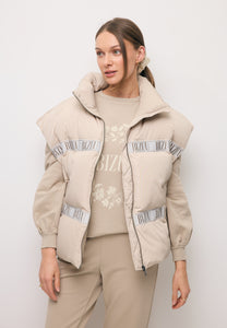 Beżowa bluza oversize z kwiatową aplikacją ORISA