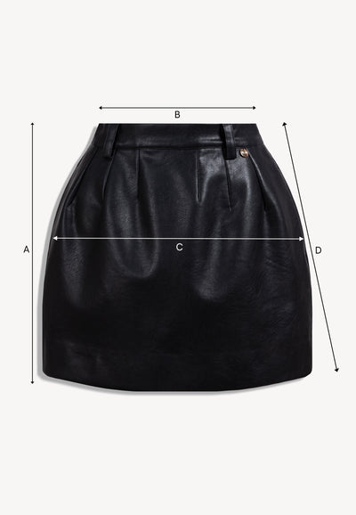 Czarna mini spódnica BREDA z imitacji skóry
