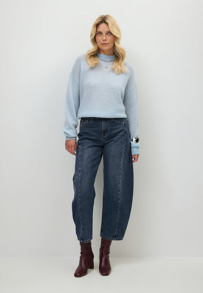 Błękitny sweter oversize z wełną FAROA