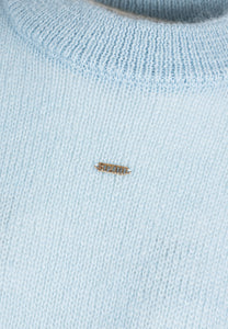 Błękitny sweter oversize z wełną FAROA
