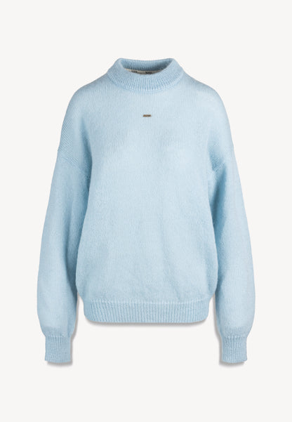 Błękitny sweter oversize z wełną FAROA