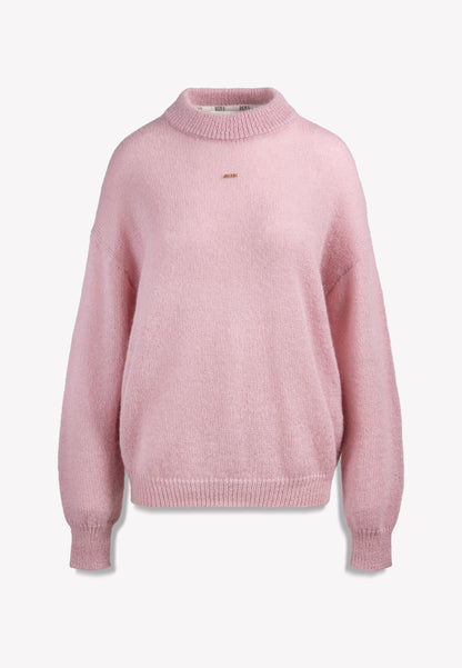 Różowy sweter oversize z wełną FAROA