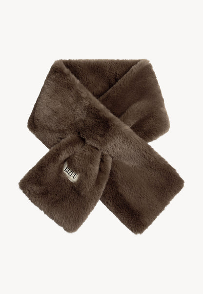 Kakaowy szalik z miękkiego futerka FLUFFY