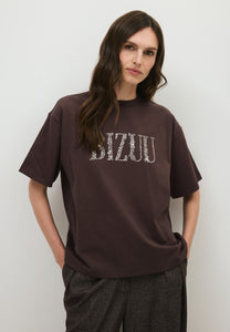Brązowy T-shirt z logo JONI