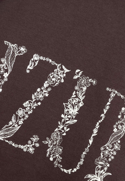 Brązowy T-shirt z logo JONI