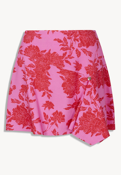 Różowa mini spódniczka LANNIL w kwiatowy print