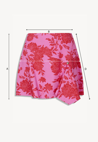 Różowa mini spódniczka LANNIL w kwiatowy print