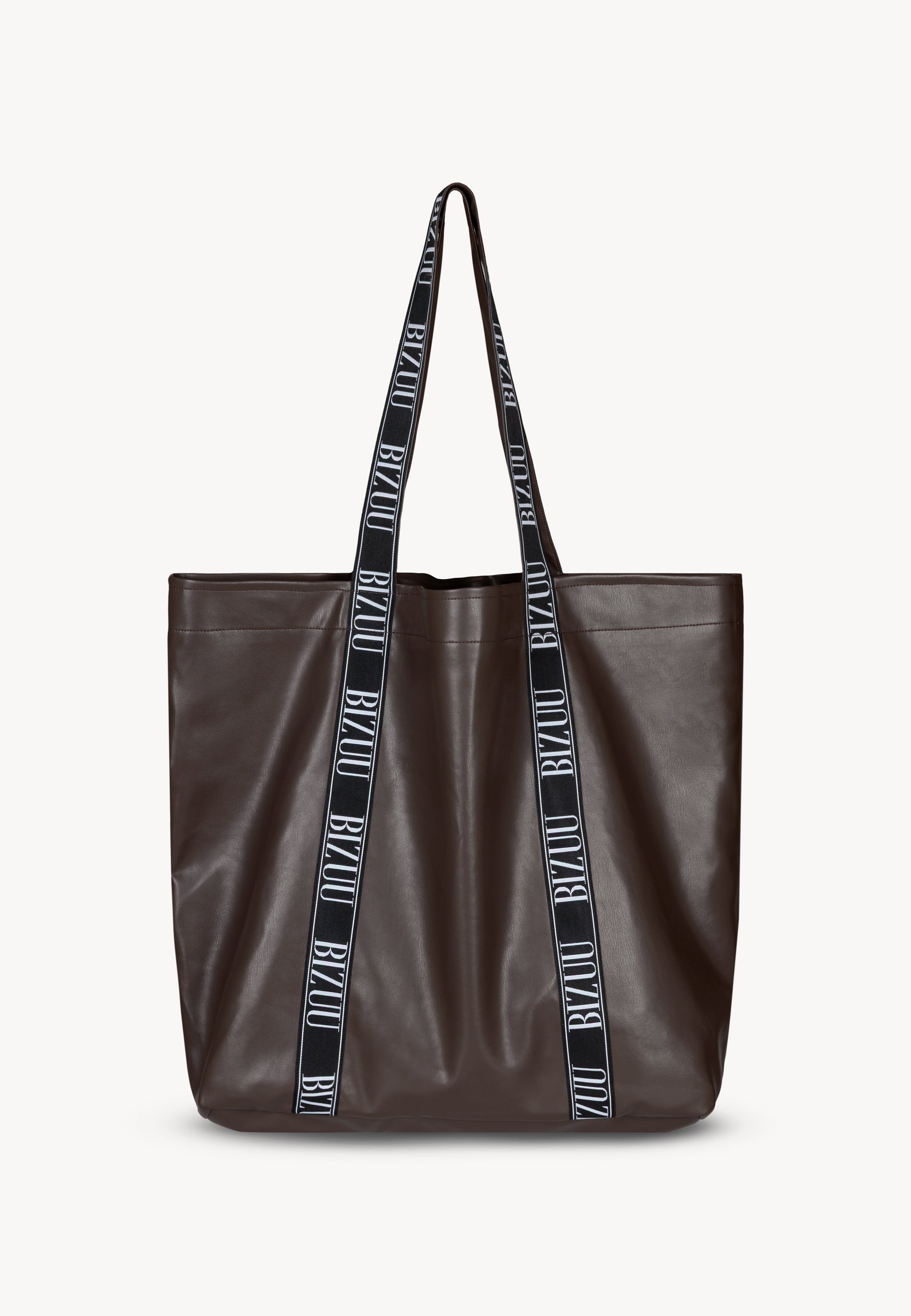 Brązowa torba z eco skóry typu shopper LETHA.