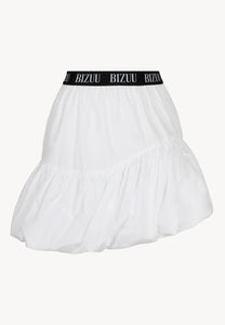 Biała spódnica mini z logowaną gumą LILIBET