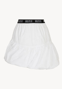 Biała spódnica mini z logowaną gumą LILIBET