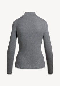 Szary longsleeve z marszczeniem LOMEA