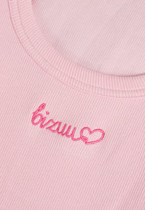 Różowy top z haftem bizuu LOVIE
