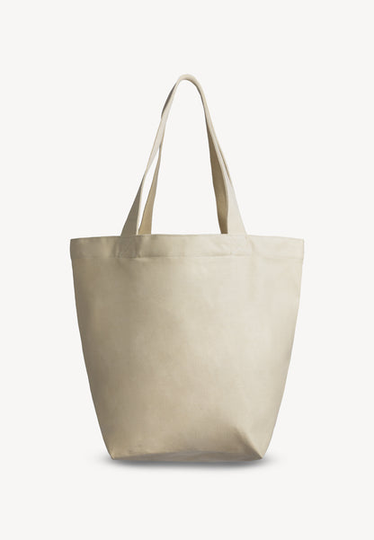 Beżowa bawełniana torba z logo LUNE