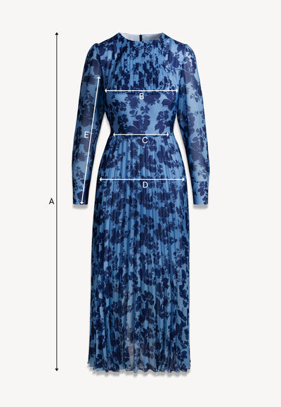 Niebieska sukienka midi NILA w kwiatowy print