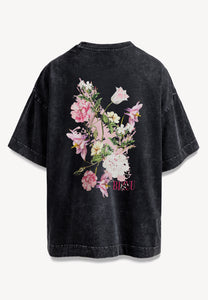 Szary T-shirt oversize z autorską grafiką RIONA