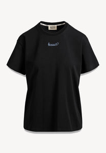 Czarny T-shirt z haftem SEYA
