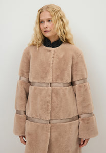 Herbatnikowe futro oversize SORRENTO