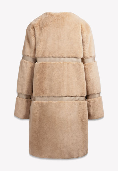 Herbatnikowe futro oversize SORRENTO