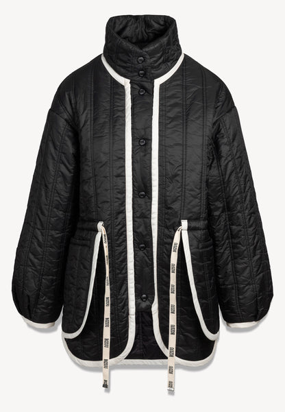 Czarna pikowana kurtka oversize THULIN