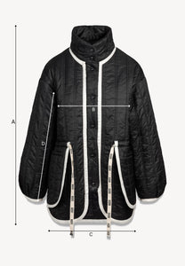 Czarna pikowana kurtka oversize THULIN