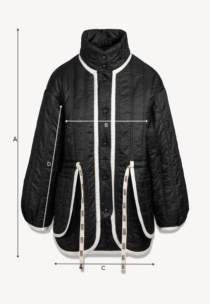 Czarna pikowana kurtka oversize THULIN