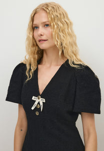 Czarna mini sukienka tweedowa TIBA