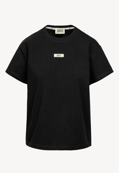 Bawełniany czarny T-shirt z logo TISHALLE
