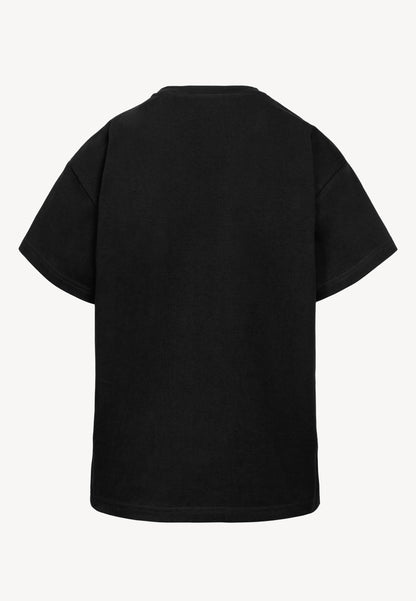 Bawełniany czarny T-shirt z logo TISHALLE
