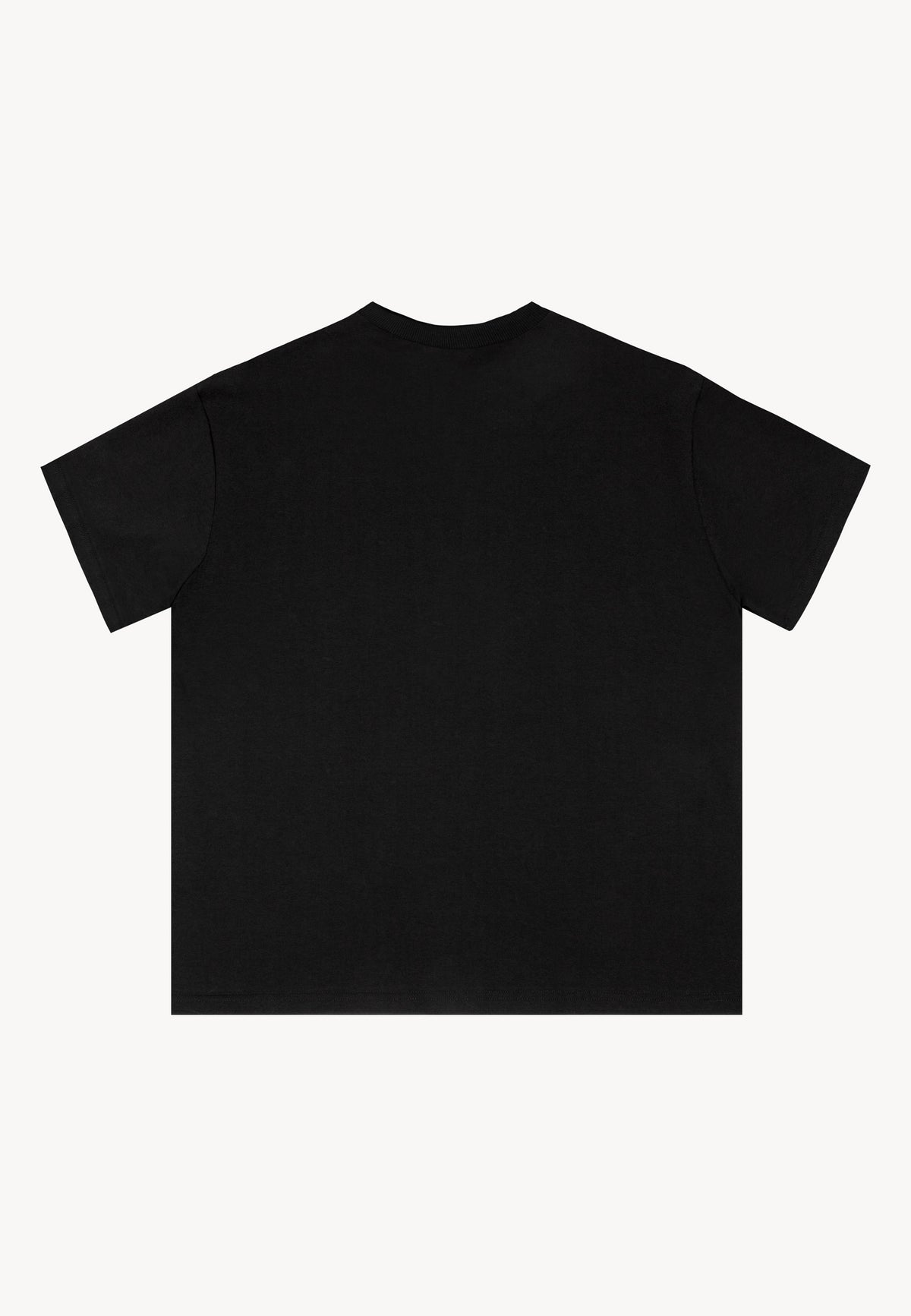 Tył czarnego bawełnianego T-shirtu TISHAL.