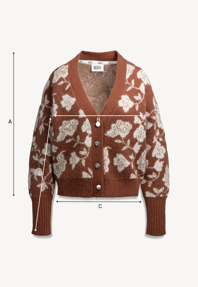 Brązowy sweter w kwiaty VIQUA